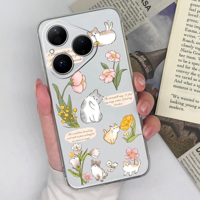 For Huawei Honor Magic5 400 Pura 80 Pro Ultra Phone Cover Beautiful Girls Patterns Transparent Slim Silicone Anti Fall Housing For Huawei Bumper Shell