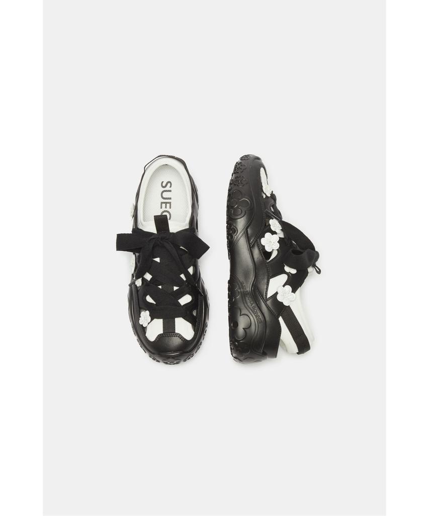 Suecomma Bonnie Flower Sandal Sneakers(Black&White)_Dg4Ds26030Bwx