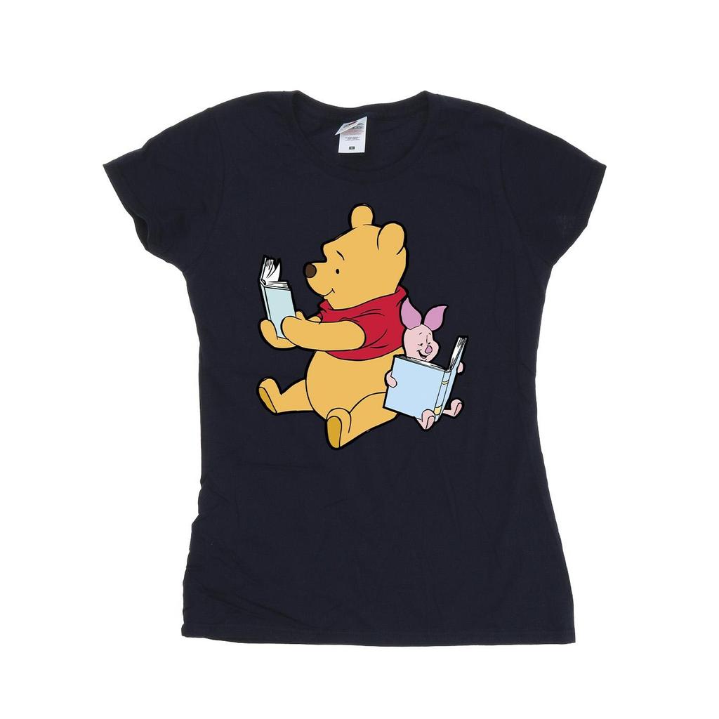 Winnie the Pooh Womens/Ladies Reading Cotton T-Shirt
