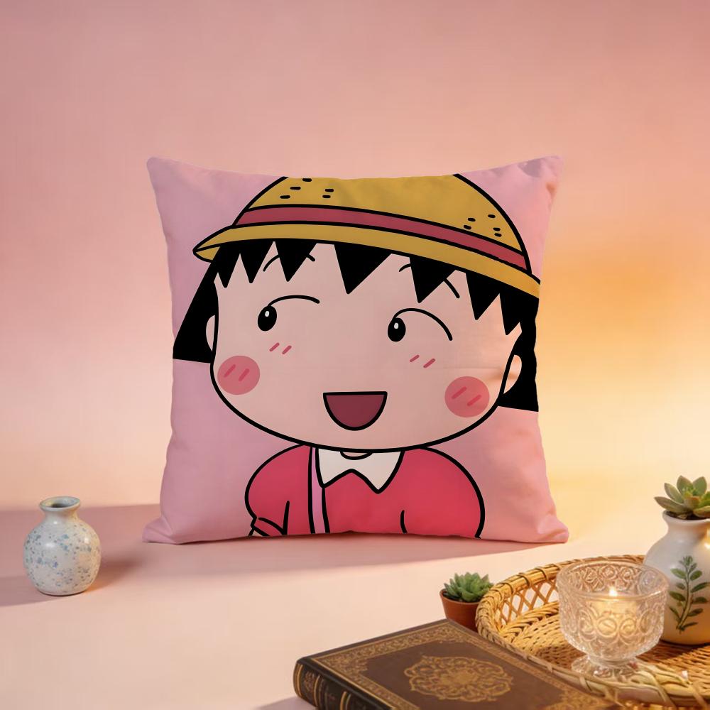 Fashion CChibi Marukochaned Cushion Cover Premium SkinFriendly Pillow Case MultiPurpose for Home Office Travel