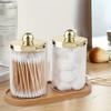 2pcs Acrylic Qtip Holder with 1pcs Vanity Tray Apothecary Jars Bathroom Accessories Storage Box Bathroom Canisters Organizer