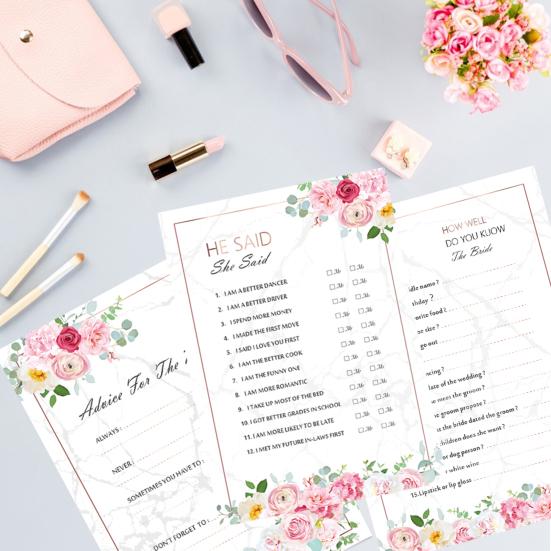 10 шт. свадебных игровых карт, напечатанных изысканным мастерством, цветочный дизайн, не выцветающий, надежный свадебный