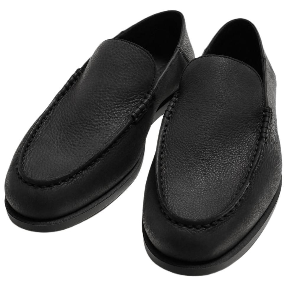 Zara Leather Round Toe Slip-On Casual Shoes Men Sneaker Black 2694520800