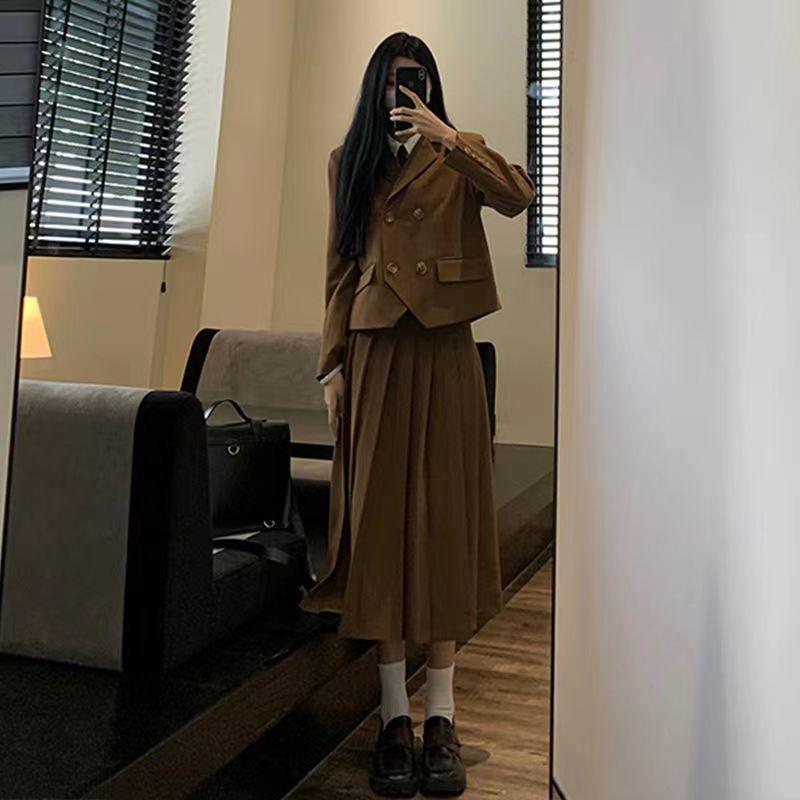 Изысканный женственный костюм для офиса, женский деловой пиджак с юбкой