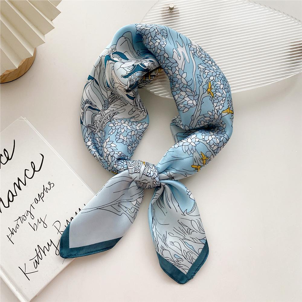 Fashion Decoration Scarf Hairband Tie Hair 70 Small Square Scarf Silk Scarf Women'S Spring And Autumn Versatile Small Scarf Professional Scarf