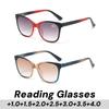 Neutral Fashion Cat Eye Reading Glasses Gradient Color Presbyopia Glasses for Women Retro Large Frame Anti Blue Light Eyewear