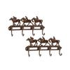 2 cast iron wall hangers brown 4 hooks horseman