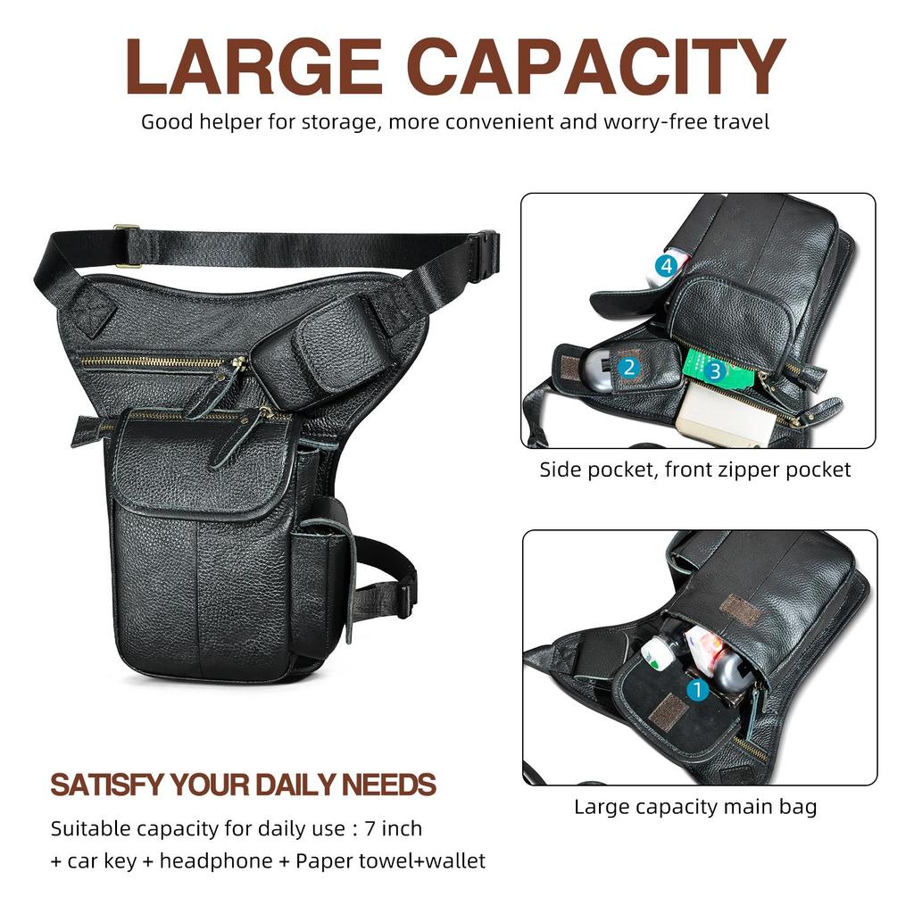 Мужская многофункциональная повседневная сумка-мессенджер из натуральной кожи на одно плечо, сумка через плечо, сумка на пояс, поясная сумка
