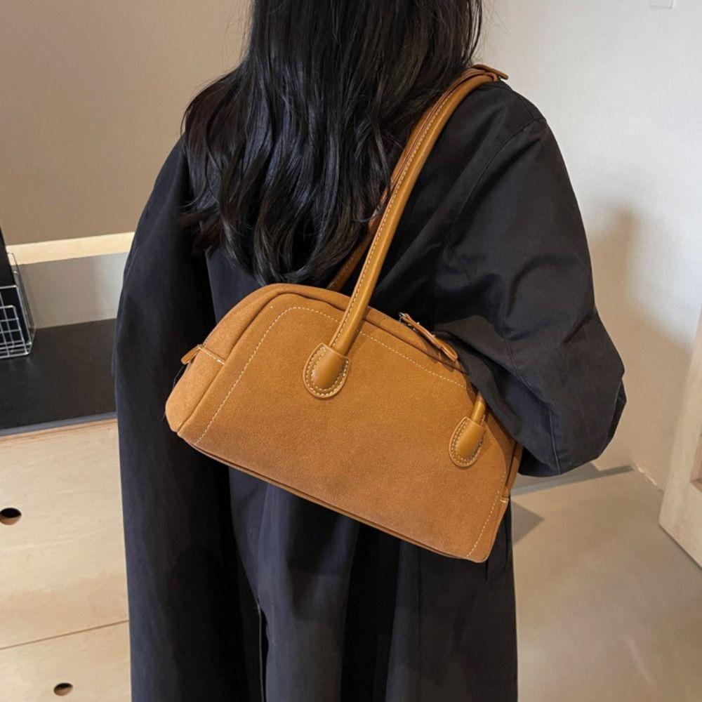 Aesthetic Faux Suede Bag Retro Single Shoulder Bag Fashion Underarm Bag Winter