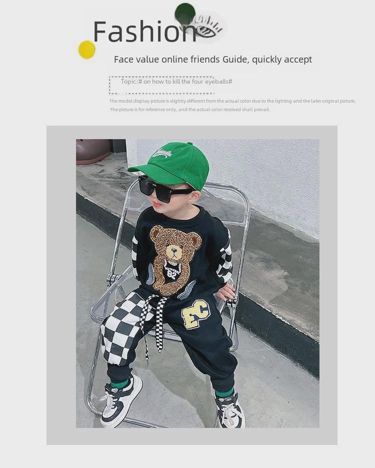 2025 Stylish Bear Boy Suit - Trendy Spring & Autumn Baby Sweater for Little Celebrities