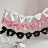 60cm Bow Satin Ribbon Flags Princess Girls Baby Room Wall Hanging Flags Nursery Decor Party Banner