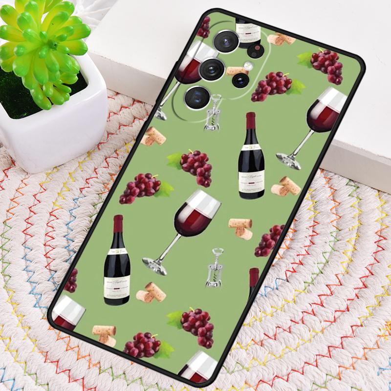 Чехол для телефона из ТПУ с рисунком бокала красного вина для Samsung Galaxy note 10 pro S26 S25 S24 S23 S22 Ultra Plus S21 FE S20 Ударопрочный чехол