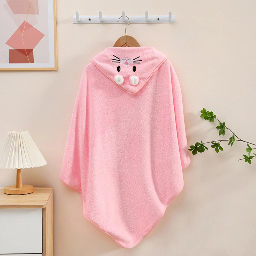 Hooded Quick-Dry Baby Bath Towel & Poncho for Newborns and Kids - Absorbent & Thickened Swaddle