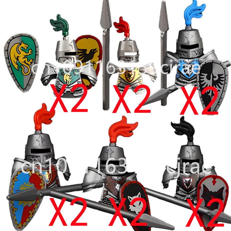 Совместимые MOC Средневековые Строительные Блоки Персонажи Солдаты Рыцари Драконов Черный Лев Орел Игрушка Подарок Кирпичики Фермер Солдат X048