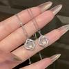 Серебряное ожерелье Baisihui S925 с цветами и халцедоном - Элегантный полупрозрачный белый дизайн для женщин