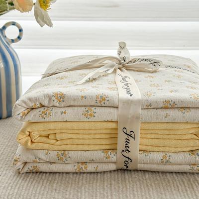 Набор из 4 предметов из двойной пряжи с цветочным восковым принтом, простыня, пододеяльник, четыре сезона