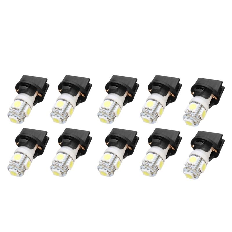 AB59-10X T10 White 5050 194 LED Bulbs Instrument Gauge Cluster Dash Light With Socket