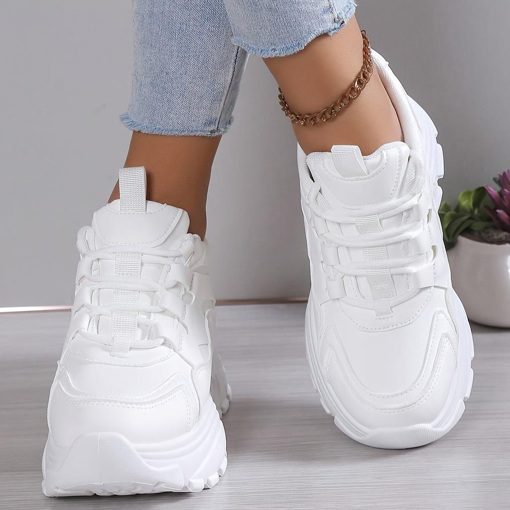Fashion Women's Casual Sports Shoes -Elegant for All Seasons ,lightweight Comfortable Platform Sneaker,white Shoe All-match