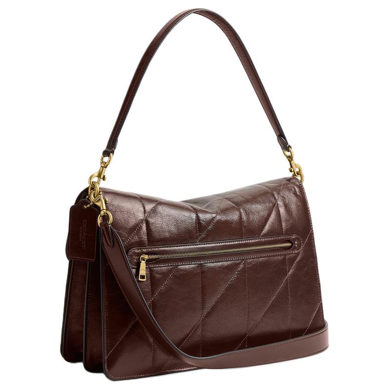 COACH Tabby 35 Gold Metal Logo Calf Leather Shoulder Bag Large Women's Maple Leaf