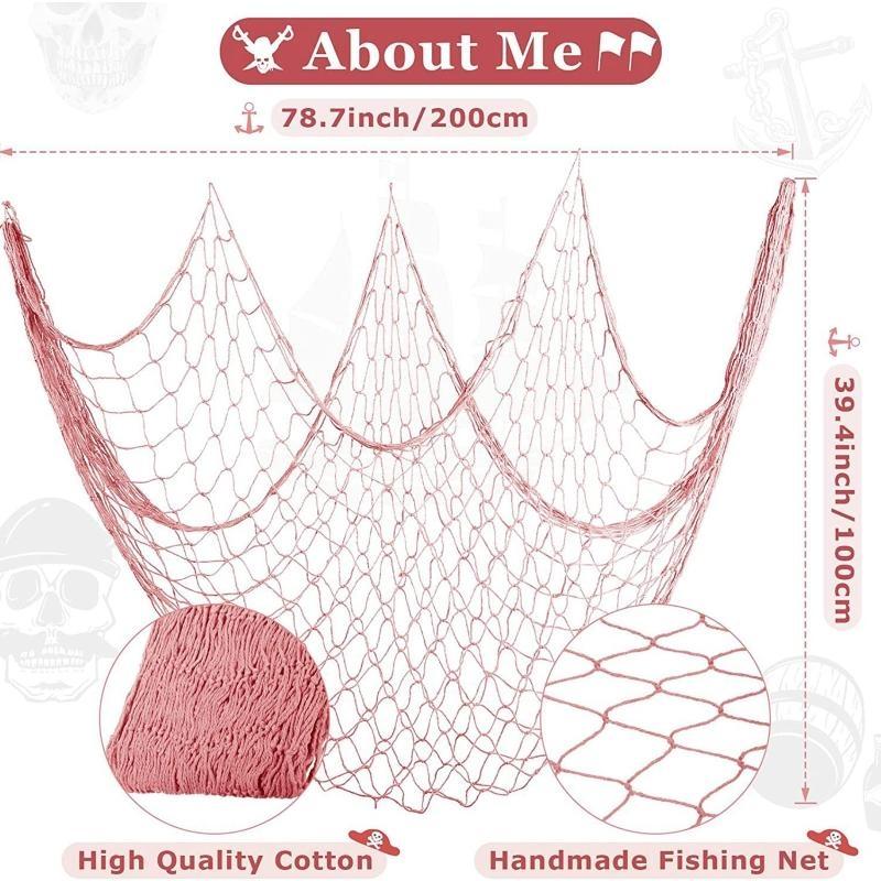 39.4x78.7"Thickened Fish Net Decorative Wall Hanging Decoration for Beach Themed