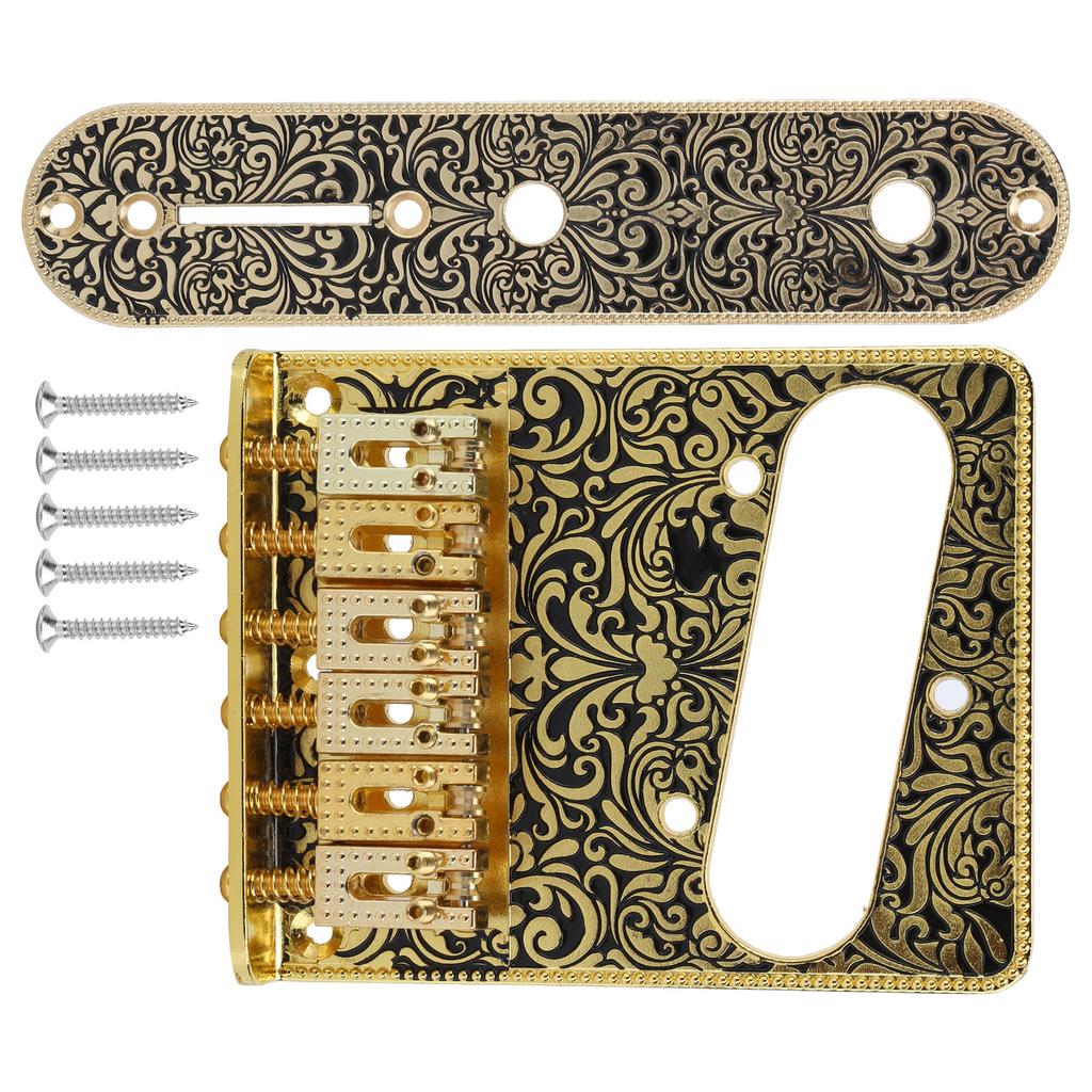 Резной узор Бридж для электрогитары 6 седел Хвостовик Аксессуары для электрогитары