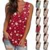 Женская повседневная мода V-образный вырез без рукавов пуловер топ принтованный жилет футболка