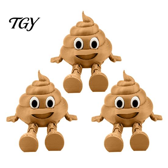 Игрушка на шарнирах 3D-печатная фигурка какашки, Сочлененная мультяшная поддельная фигурка, Странный подарок для коллег с подвижными суставами, Новинка, Прикол, Антистресс