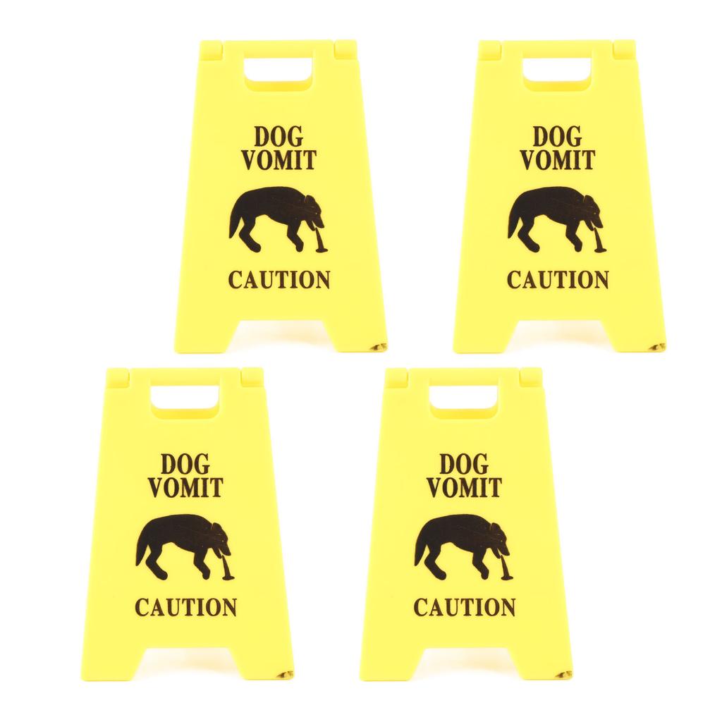 4Pcs Dog Vomit Sign 3D Printing Wear Resistant Multifunctional Dog Vomit Warning Sign Decoration
