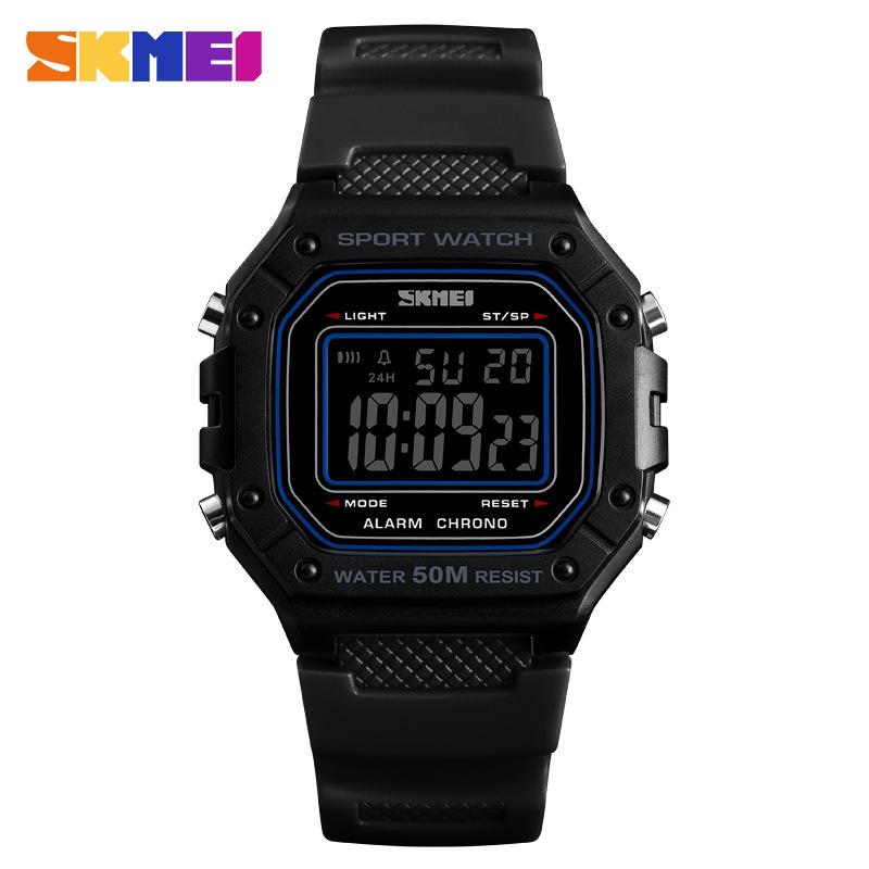 Skmei Новые многофункциональные водонепроницаемые мужские квадратные электронные часы для занятий спортом на открытом воздухе от Moment Beauty