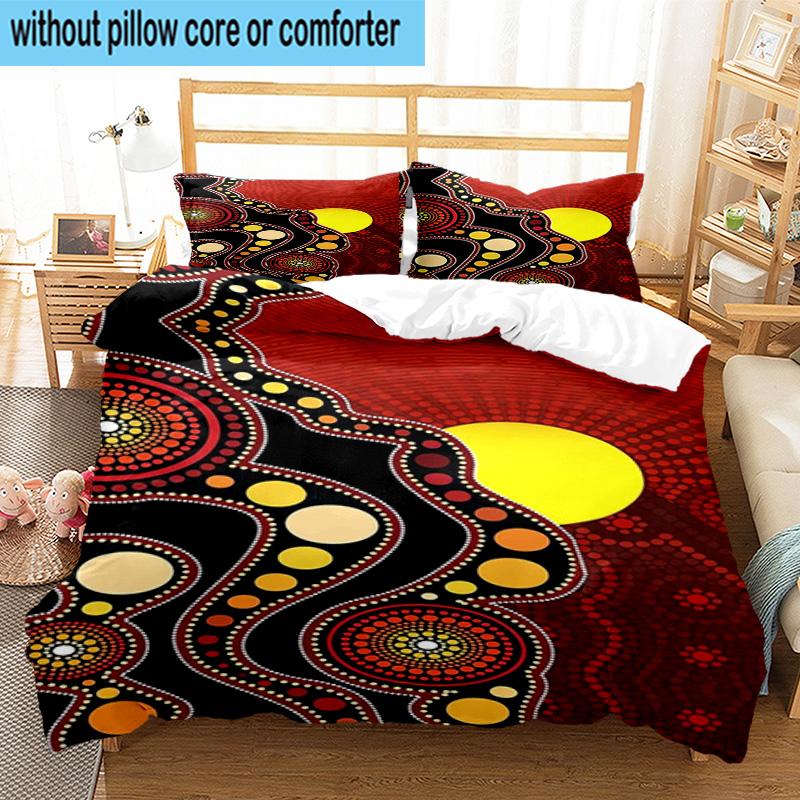 Sunrise Australian Indigenous Art 3pcs Bedding,Including 1pc Duvet Cover And 2pcs Pillowcases Perfect for Christmas,Ideal for Bedroom, Dormitory