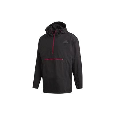 adidas SS23 Логотип с принтом и капюшоном, ветрозащитная спортивная повседневная толстовка с длинными рукавами, мужские топы, черный FS9858