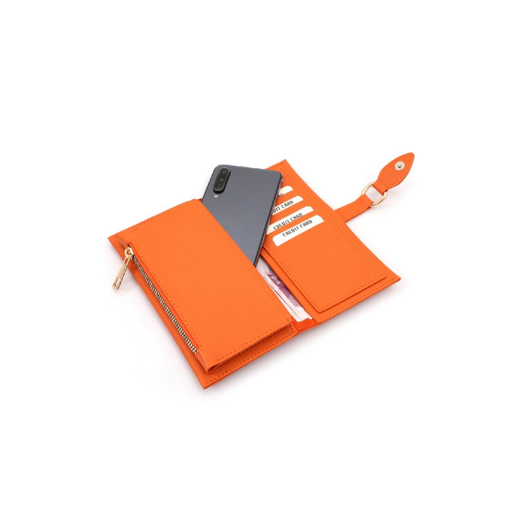 Red Women's Wallet With Soft Skin Buckle And Multi-compartment Accessory