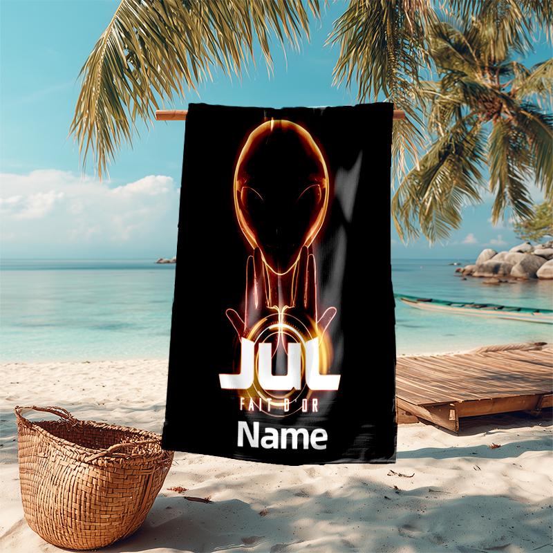 Personalized customized proof beach towel with Jul rapper pattern - soft, absorbent,quick-drying,perfect swimming,camping&bathing