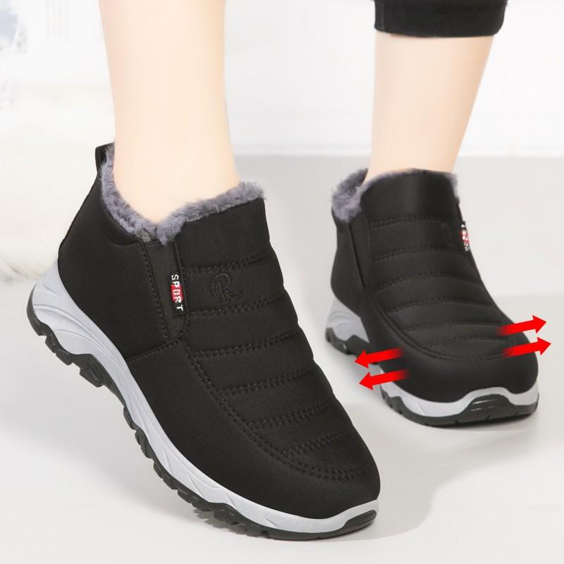 Womens Winter Snow Boots Warm Short Cotton Shoes Non-slip Flat Heel Daily Hiking
