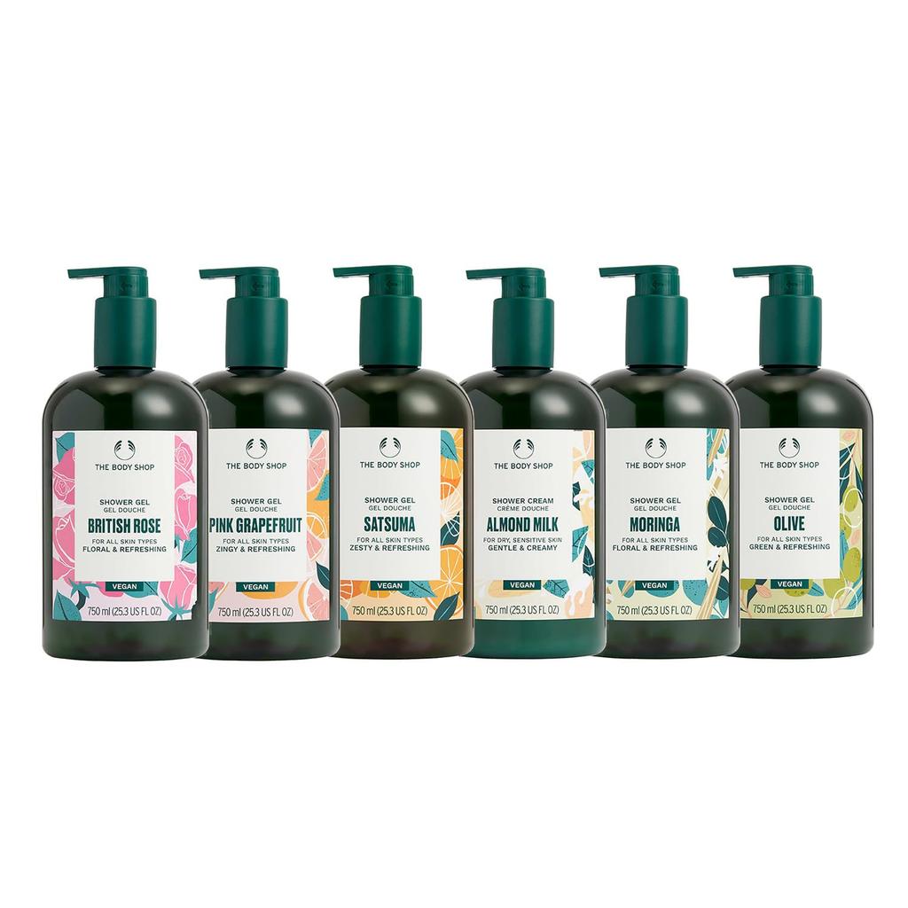 The Body Shop Shower Gel BR 750mL British Body Shampoo Body Soap English Rose Scent Large Capacity (Fragrance Rose)