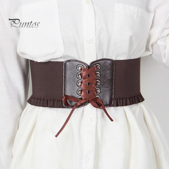 Корсетный пояс для женщин, завязывающийся на шнуровке, широкий эластичный пояс Waspie для платьев, аксессуар для костюма пирата на Хэллоуин