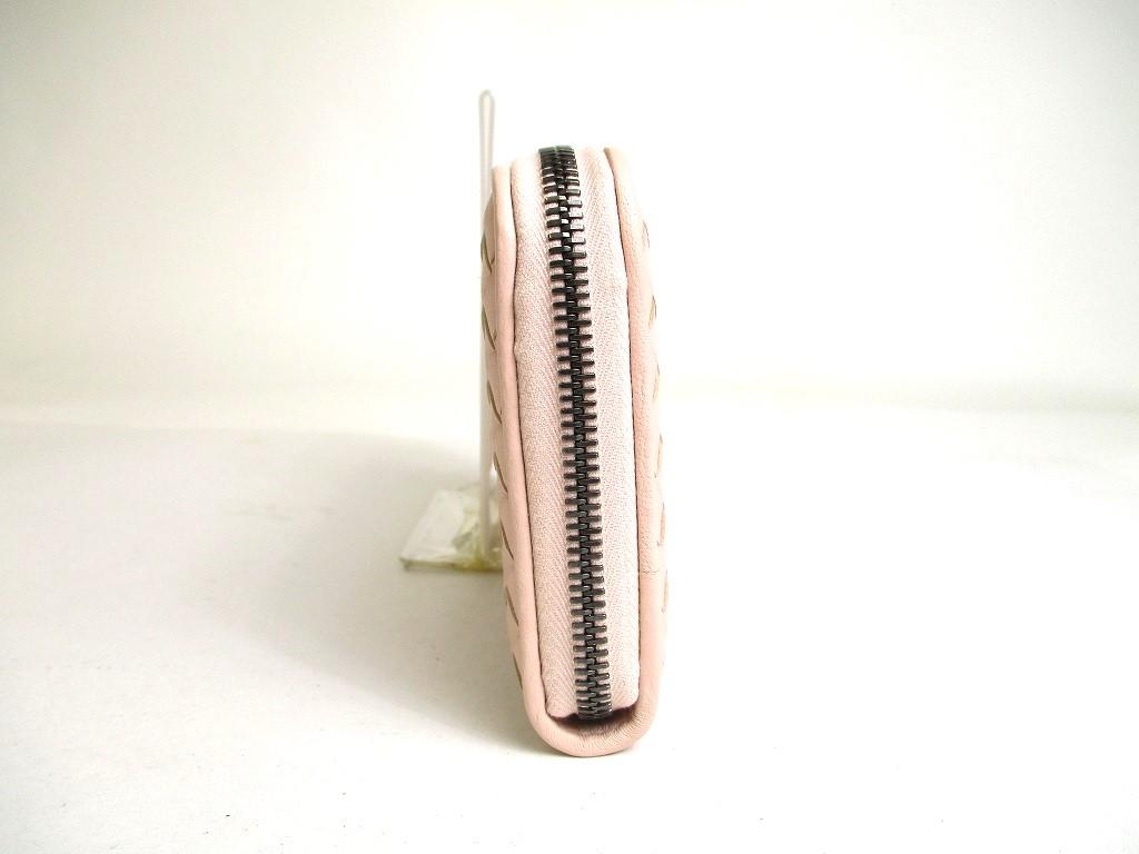 Authentic BOTTEGA VENETA Intrecciato Light Pink Leather Round Zip Wallet Purse #a442  Refurbished