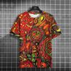 New Summer Men's T-Shirt 3D Ethnic Style Print Short Sleeve Casual Fashion T-Shirt for Men O Neck Tops Oversized Men's Clothing