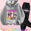 Фильм Новый Ребенок K-Pop Охотники на Демонов Костюм с Капюшоном Одежда для Малышек KPop Охотники на Демонов Набор с Худи Мода для Девочек Повседневная Толстовка
