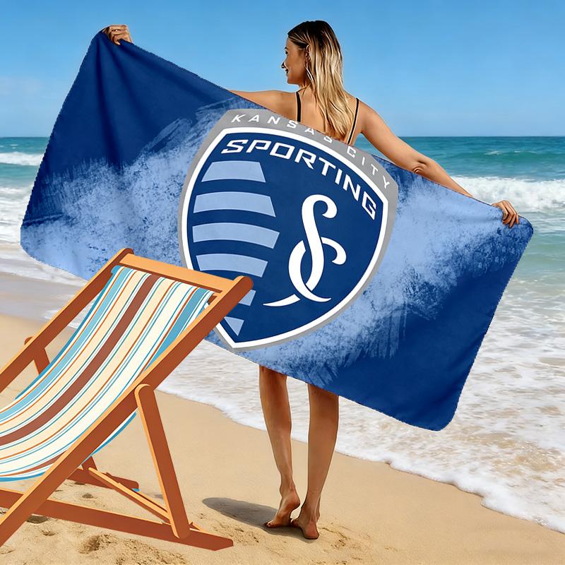 Sporting Kansas City Print Beach Towel, Large Soft Quick Dry Towel for Beach Camping Swimming