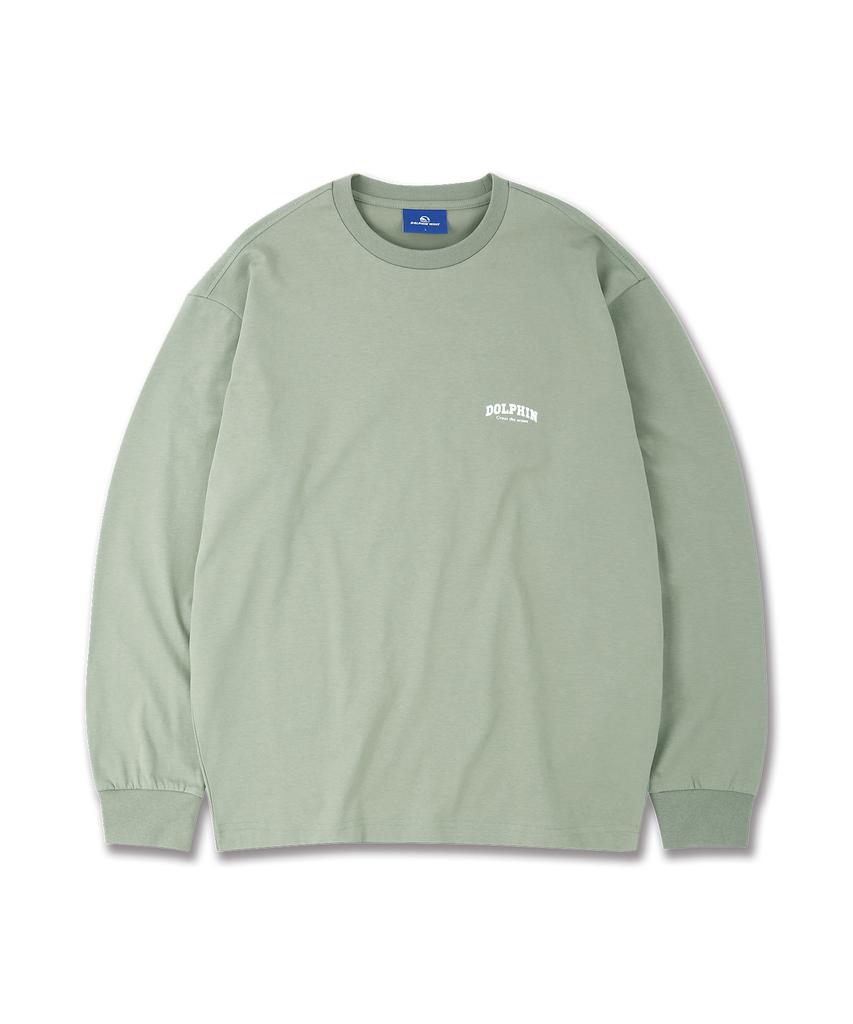 DOLPHIN WAVE APPAREL [2 шт.] Футболка с длинным рукавом с логотипом-аркой дельфина Белый Светло-хаки