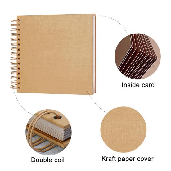 Photo Album Scrapbook Kraft Paper Scrapbook Album Flexible Coil Design DIY Memory
