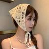 Floral Hair Bandana Knitted Head Kerchief Women Bandana Handmade Crochet Hair Scarf Travel Po Headband Turban Accessorie