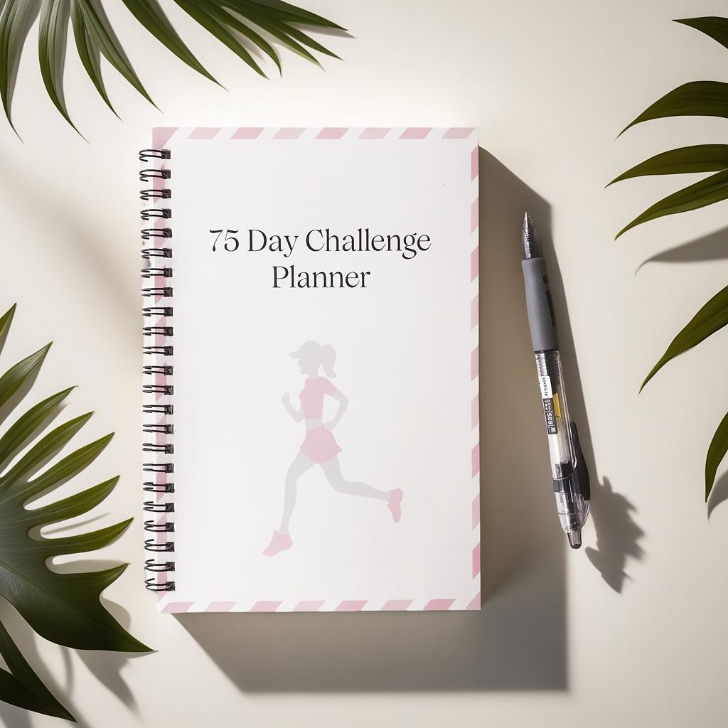 Планировщик фитнес-соревнований на 75 дней - спиральный журнал с ежедневными/еженедельными трекерами, трекер тренировок и привычек, мотивационный блокнот успеха