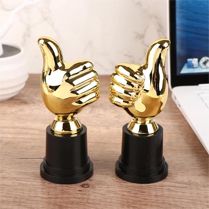 1-10pcs Thumbs Up Trophy Football Plastic Gold Trophies Encouragement Mini Victory Trophies Award Prize For Children Party Favor
