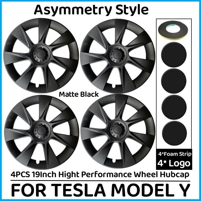 4 шт. Колпаки на колеса для Tesla Model Y 2018-2024 Автомобильные Запасные 19-дюймовые Колпаки ступицы Колпаки ступицы Performance Полное покрытие диска Аксессуары