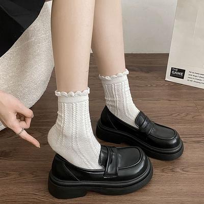 Белые туфли на платформе в ретро-британском стиле с круглым носком, женские кожаные туфли 2025 года, новые летние универсальные туфли-лоферы с одной педалью