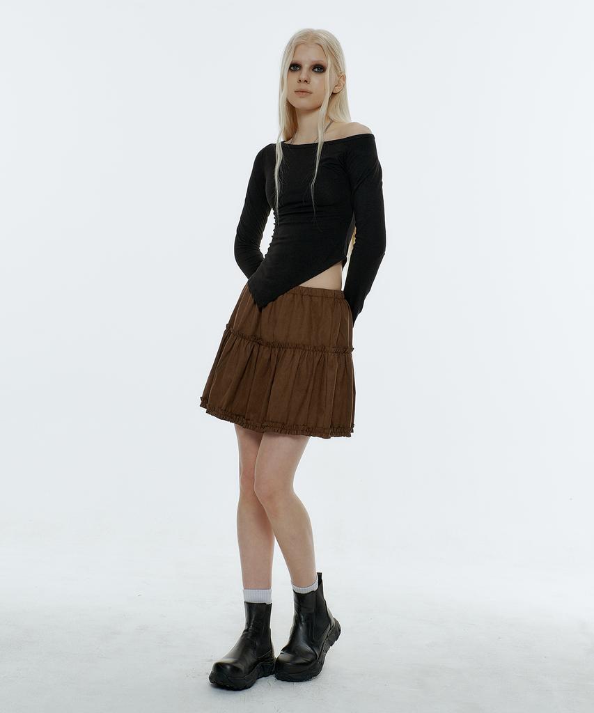Kkuape Cancan Suede Mini Skirt_2Color
