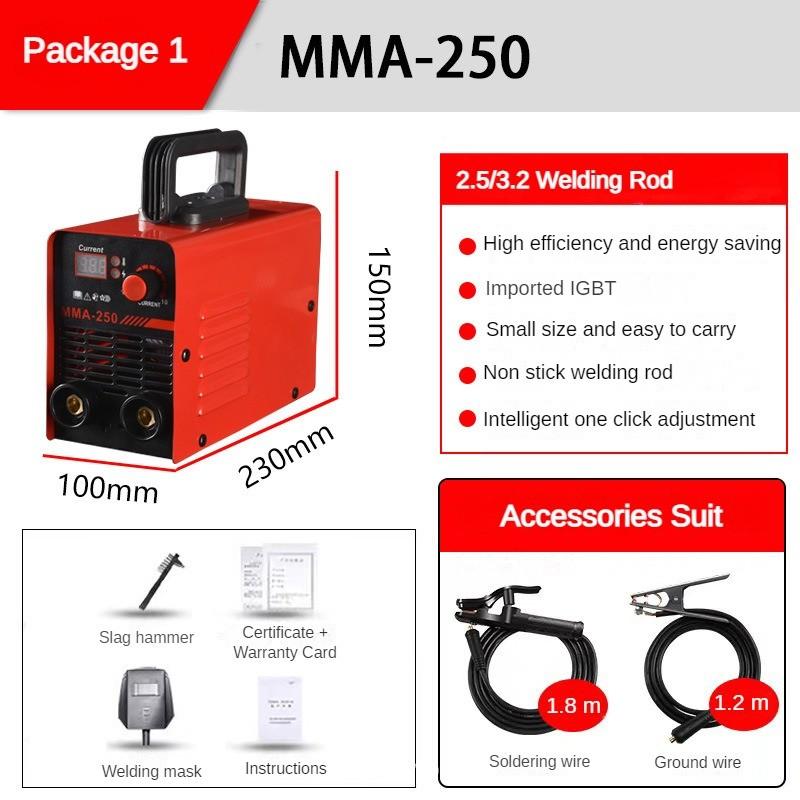 220 В небольшой бытовой электросварочный аппарат MMA-250 портативный мини промышленный инверторный сварочный аппарат ручной сварочный электроинструмент