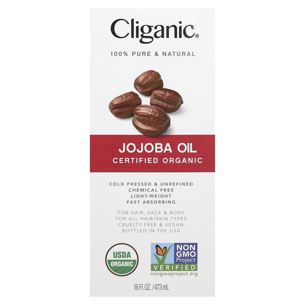 Cliganic 100% Pure & Natural, Certified Organic Jojoba Oil, 16 Fl Oz (473 Ml)
